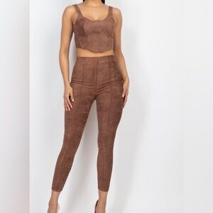 2 piece crop top and bottoms